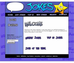 My Jokes Website Blue Personal Use Template