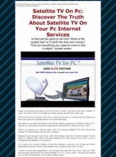 Satellite Tv On Pc Resale Rights Software With Video