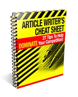 Article Writer’s Cheat Sheet Plr Ebook