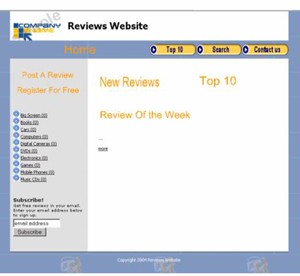 Review Website Blue Gold Personal Use Template
