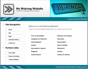 My Webring Website Personal Use Template
