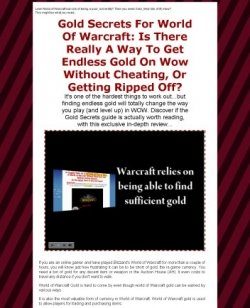 Gold Secrets For World Of Warcraft Resale Rights Video