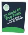 10 Kinds Of Blog Posts PLR Ebook