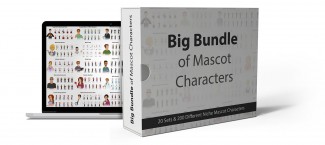 Big Bundle Of Mascot Cartoon Characters Personal Use Graphic