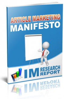 Article Marketing Manifesto Personal Use Ebook