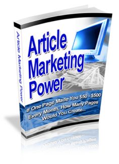 Article Marketing Power Personal Use Ebook