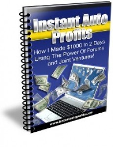 Instant Auto Profits – The Power Of Forums And Joint Ventures Mrr Ebook With Video