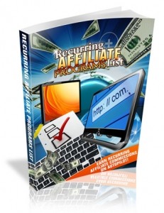 Recurring Affiliate Programs Personal Use Ebook