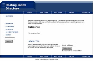Hosting Index Directory Blue Personal Use Template