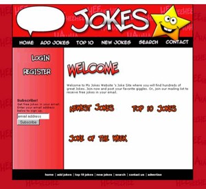 My Jokes Website Red Personal Use Template