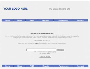 My Image Hosting Site Blue Personal Use Template