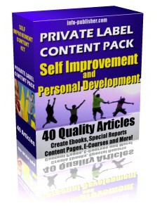 Private Label Article Pack : Self Improvement Articles PLR Article